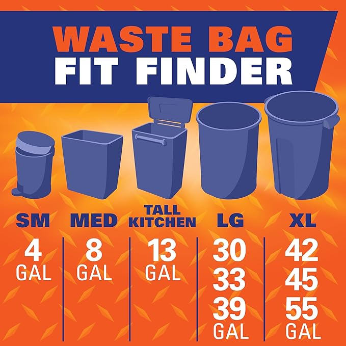 Hefty Strong Large Trash Bags, 30 Gallon