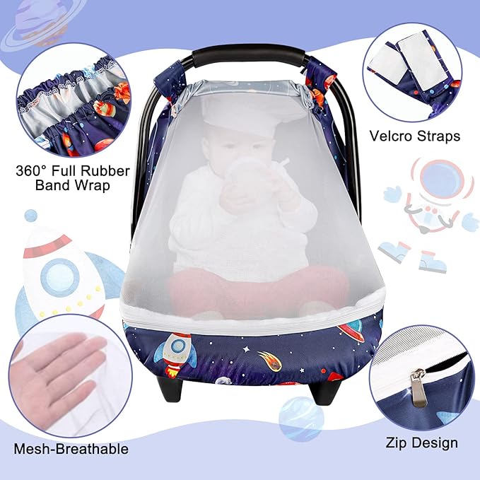Baby Head Support and Strap Cover for Car Seat, Car Seat Covers for Babies