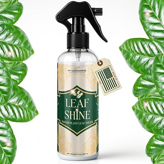 Leaf Shine Spray for Indoor Plants – Plant Leaf Cleaner & Shine for Real House Plants – Fragrance-Free, Non-Sticky, Streak-Free Finish, 8 fl oz