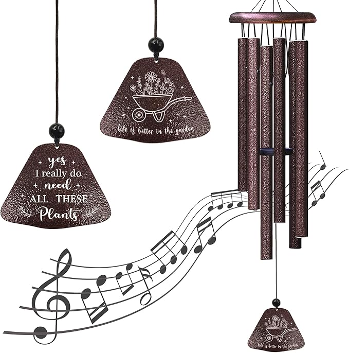 Gardening Gifts for Women, Garden Wind Chimes for Outside 32'', Plant Lover/Lady Gifts for Women, Gift for Gardeners Woman
