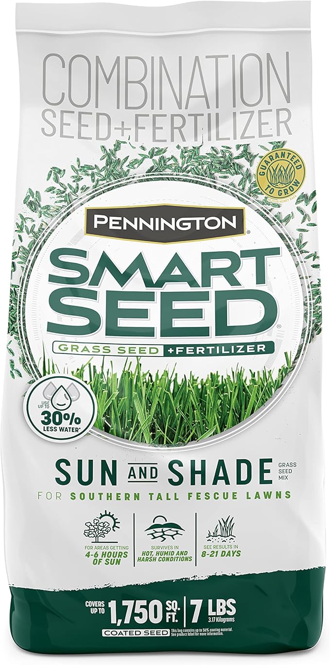 Pennington Smart Seed Sun and Shade Tall Fescue Grass Seed Mix for Southern Lawns 7 lb