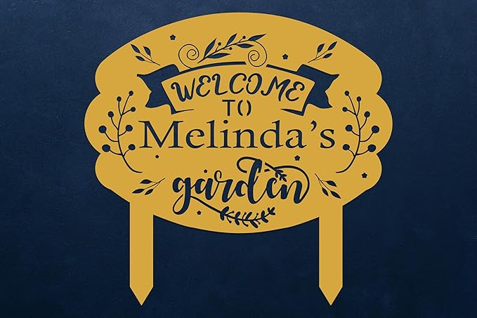 Personalized Metal Garden Sign with Stake, Custom Garden Decor for Outdoor, Custom Family Name Sign, Patio Decorations, Lawn Art, Farmhouse Decorative, Housewarming Gift (CstmDesign10)