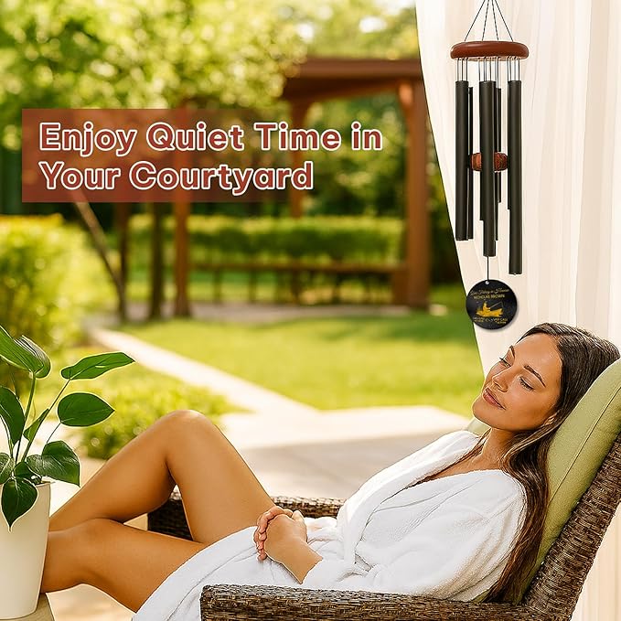 Personalized Gone Fishing Memorial Wind Chime – “Gone Fishing in Heaven” Fisherman Wind Chimes– Custom Name & Dates – Outdoor Sympathy Gift for Men, Dad, or Grandpa – Memorial Garden Decor for Loss