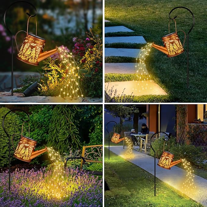 Solar Watering Can Light, Solar Powered Hanging Lantern Landscape Lights, Decorative Garden for Yard Waterproof Garden Decor, Gifts for Mom, Grandma（Cardinal）