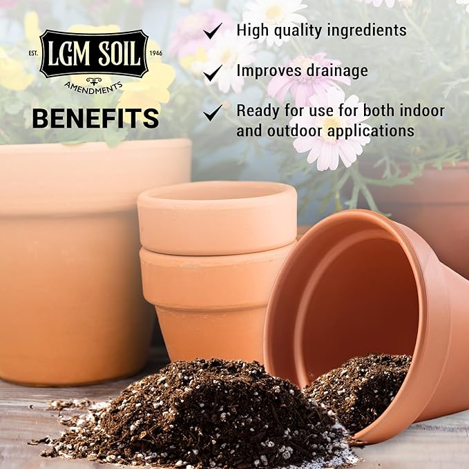 LGM Cactus & Succulent Palm & Citrus Mix, Ideal Potting Soil for Indoor & Outdoor Plants, (.5 Cu Ft.)