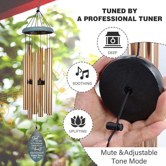 ASTARIN Wind Chimes for Loss of Loved One, Sympathy Gifts Wind Chime for Loss, Personalized Sympathy Windchimes in Memory of Mom/Dad, Memorial Gifts for Bereavement Condolences(Produced in USA)