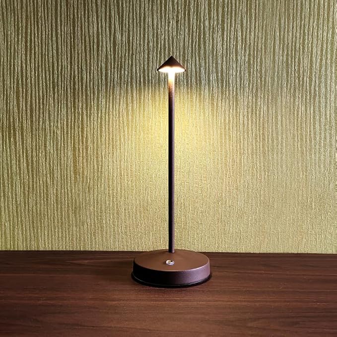 Cordless Table Lamps,Rechargeable Led Touch Bar Lamp, Portable Battery Desk Lamp,2 Level Brightness Dimmable Night Light,Minimalist Design, for Living Room/Restaurant/Couple Dinner/(Rust)