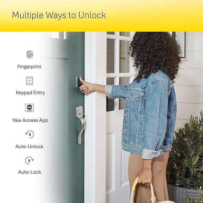 Yale Security Assure Lock 2 Touch Deadbolt, Black Suede Keyed Smart Entry Door Lock with Wi-Fi Connected Keypad and Fingerprint Scanner for Code Entry and Remote Access, YRD410-F-WF1-BSP