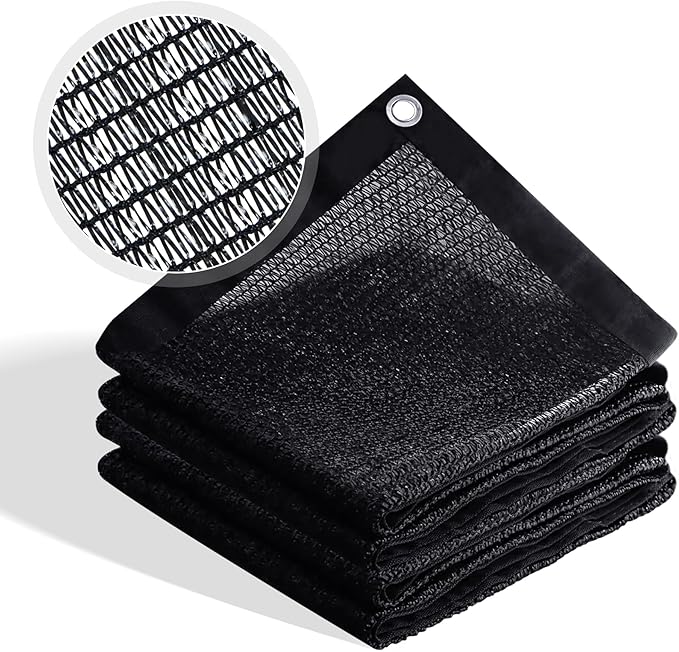 50% Shade Cloth for Garden, Customizing Outdoor Sun Shade Netting with Reinforced Grommets, Pergola Shade Cover Mesh Tarp for Plants Patio Greenhouse Chicken Coop, 16x18 FT, Black