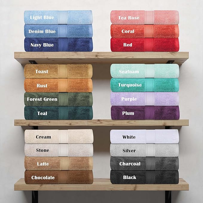 SUPERIOR Egyptian Cotton Pile Bath Sheet Set of 2, Ultra Soft Luxury Towels