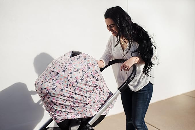 Copper Pearl Multi-Use Cover: Car Seat Covers, Nursing Cover, and Stroller Cover for Sun - Stretchy Fabric, All-Season Use, Stylish Designs, Easy Access for Moms - Morgan