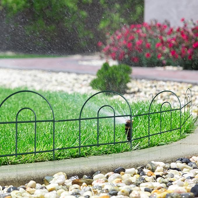 Decorative Garden Folding Border Fence, Metal Wire Edging Flower Fence Panel 18in X50ft Outdoor Patio Landscape