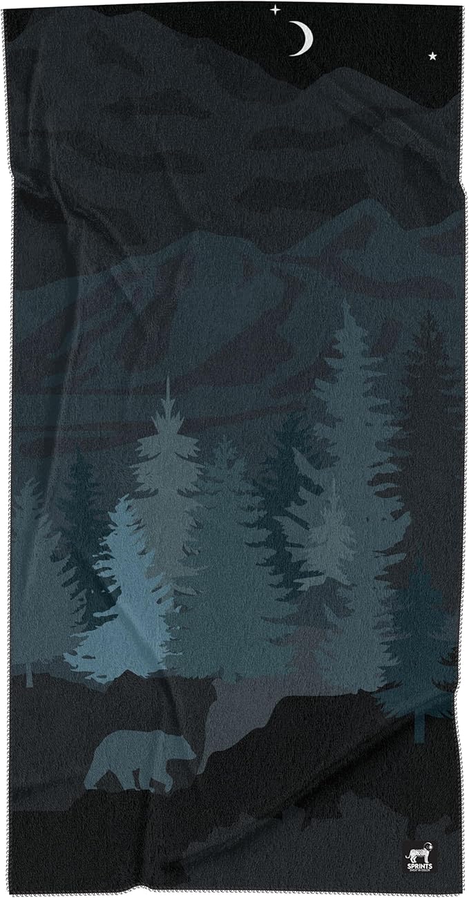 Sprints Athletic Running Towel, Full-Sized, Car Seat Cover - Performance Microfiber (Nightfall Grizzly)