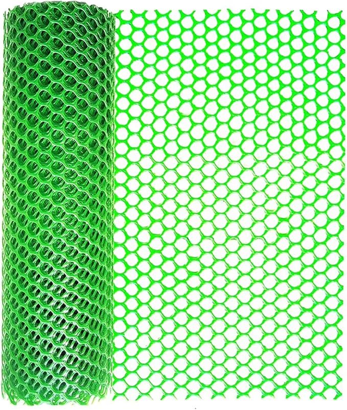Plastic Chicken Wire Mesh Fencing 39.3″ x 32.8′ Roll Pet Garden Safety Fencing Netting Durable Heavy Duty Snow Fence for Poultry Floral Bird Patio Barrier, Easy to(Size:1x20M - Mesh 1.2cm,Color:Green)