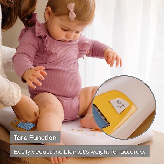 Beurer BY80 Digital Baby Scale, Infant Scale for Weighing in Pounds, Ounces, or Kilograms up to 44 lbs, Newborn Baby Scale with Hold Function, Pet Scale for Cats and Dogs