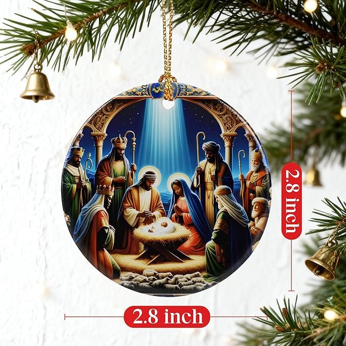 Nativity Scene Ornament | Christmas Ornaments, Christmas Tree Decorations, Holiday Hanging Decor, Christian Decor | Religious Gifts, Christian Gifts | Gift Exchange Ideas