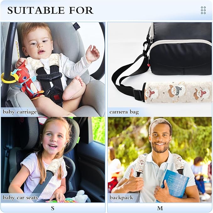 CHIFIGNO 2 Pack Seat Belt Covers Cute Snowmen Cowboy Hats Car Seatbelt Covers Cute Shoulder Pads Car Accessories Protect Your Neck and Shoulder