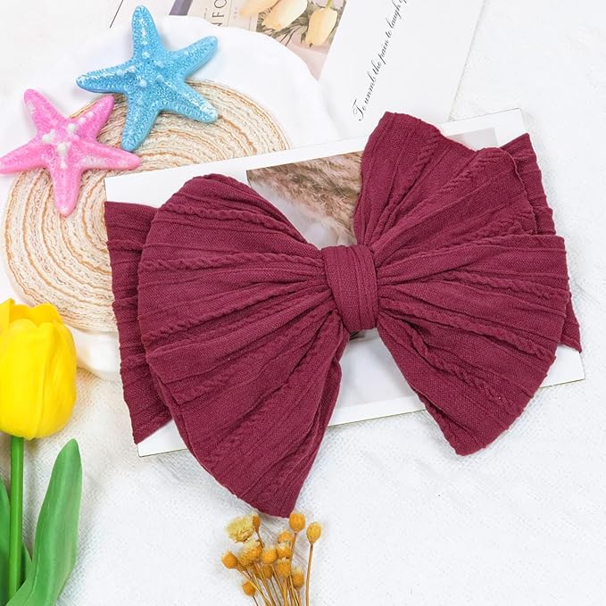 ALinmo 12 Pack Baby Headbands Super Soft Stretchy Nylon Hair Bands Hair Bows Hair Accessories for Baby Girls Newbrons infants Toddlers