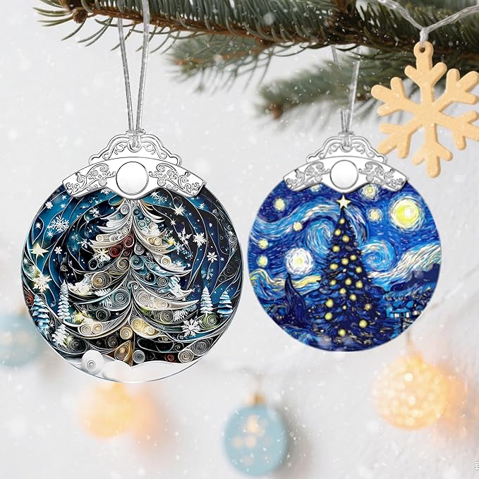 Christmas Tree Stained Glass Ornament - Xmas Decoration | Christmas Ornament | Holiday Keepsake – Xmas Gifts | Gift Exchange | Gift Idea