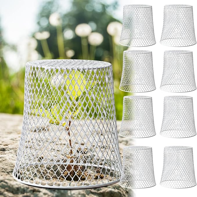 40 Pcs 9 inch Chicken Wire Plant Covers Bulk,Wire Garden Cloches Chicken Wire Cloche Plant Protector Metal Heavy Duty Garden Plant Cloche for Keeping Bunnies Chicken Squirrels Birds Other Out