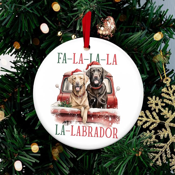 Labrador Retriever Gifts - Festive Dog Ornaments for Christmas Tree, Unique Black Lab and Chocolate Lab Decorations, 2025 Seasonal Labrador Christmas Ornaments, Ideal Black Dog Gifts for Pet Lovers