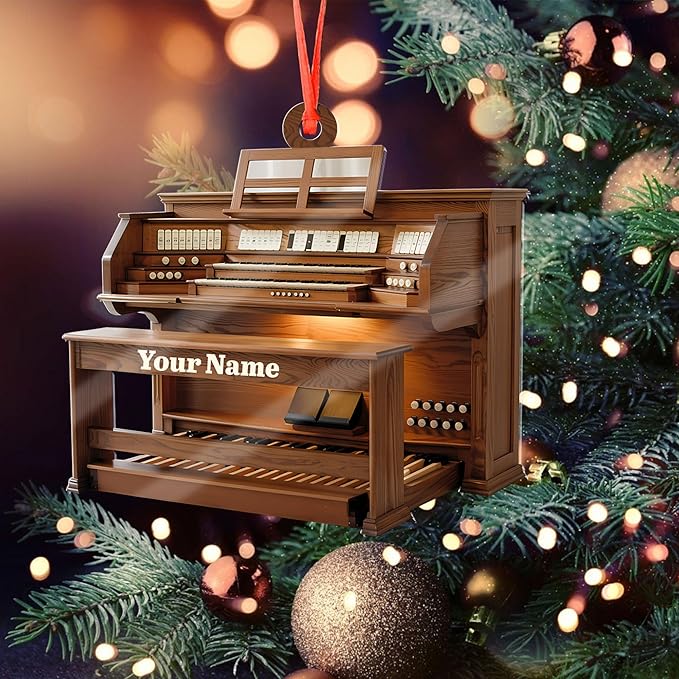 Mostefy Personalized Organ Christmas Ornament 2025, Custom Name Musical Instrument Holiday Decoration, Unique Pipe Organ Keepsake Gift for Musicians & Music Lovers (Organ5)