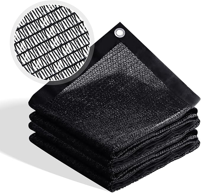 30% Shade Cloth for Garden, Outdoor Sun Shade Netting with Reinforced Grommets, Pergola Shade Cover Mesh Tarp for Plants Patio Greenhouse Chicken Coop, 4x6 FT, Black