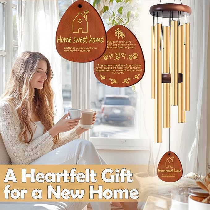 House Warming Gifts New Home,New Home Gift Ideas， Home Sweet Home，House Warming Gift，BestGifts for Housewarming，House Warming Gifts for Women or Men，26 Inch Wind Chimes