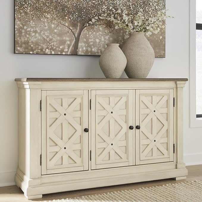 Signature Design by Ashley Bolanburg French Country Dining Room Server, Two-tone White & Brown