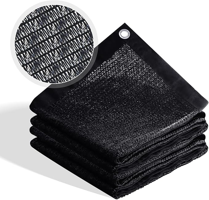 70% Shade Cloth for Garden, Customizing Outdoor Sun Shade Netting with Reinforced Grommets, Pergola Shade Cover Mesh Tarp for Plants Patio Greenhouse Chicken Coop, 8x24 FT, Black