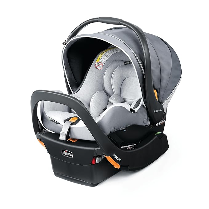 Chicco KeyFit Max Zip ClearLux Infant Car Seat and Base, Rear-Facing Seat for Infants 4-30 lbs., Zip-Open Privacy Shield, Compatible with Chicco Strollers, Baby Travel Gear | Verona/Grey