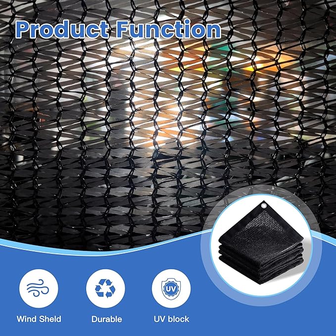 50% Shade Cloth for Garden, Customizing Outdoor Sun Shade Netting with Reinforced Grommets, Pergola Shade Cover Mesh Tarp for Plants Patio Greenhouse Chicken Coop, 3x7 FT, Black