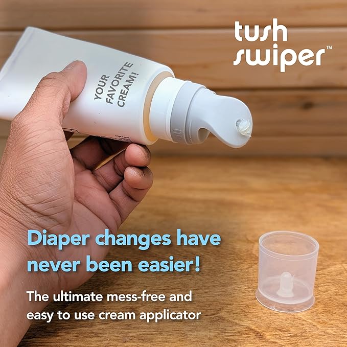 Eli & Ali Tush Swiper - Diaper Rash Cream & Butt Paste Applicator - Universal Fit for Most Diaper Creams | Mess-Free & Hygienic Alternative to Cream Spatula - Carry Less Baby Gear - Blue, 3 Pack