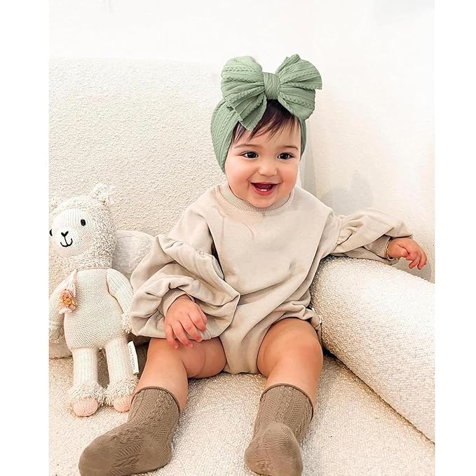 Niceye Handmade Baby Headbands Soft Stretchy Nylon Hair Bands with Bows for Newborn Infant Baby Toddler Girls