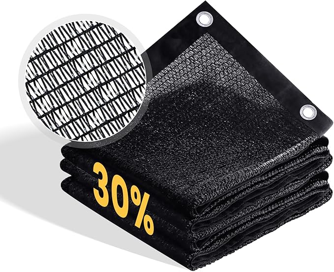 VICLLAX 30% Shade Cloth, 4x22FT Durable Black Mesh Trap with Every 3 FT Grommet, Sun Shade Fabric Netting for for Plants Cover, Greenhouse, Chicken Coop, Barn Kennel, Garden Patio