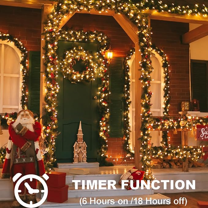 4PACK Christmas Mini String Lights Battery Operated,16.5FT 50 Count LED Forest Battery Christmas Lights with Timer 8 Modes Waterproof Battery Mini String Lights for Christmas Decorations Tree Wreath