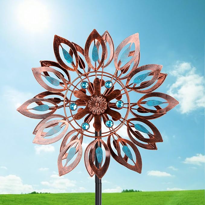 Wind Spinners for Outdoor Yard Decor, 360 Degrees Swivel Outdoor Metal Wind Spinner, 62" Wind Sculptures Garden Decor for Patio Lawn Yard
