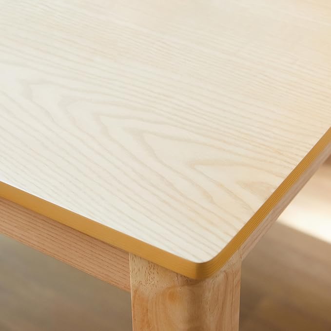 Livinia Cabin 33.5" Wooden Dining Table/Small Rectangular Modern Farmhouse Solid Wood Kitchen Table Desk (Natural)