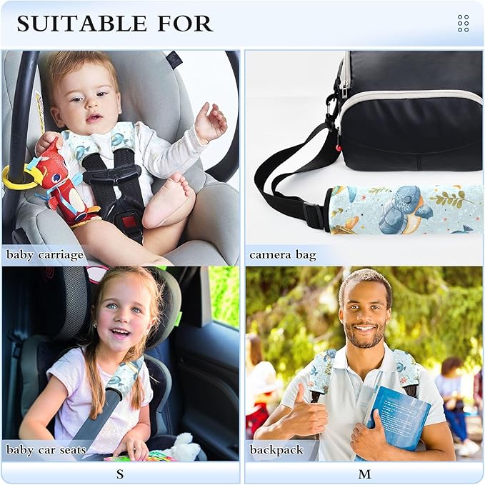 Cute Cartoon Sea Turtles Seat Belt Cover Universal Seatbelt Cushion Pack of 2 Shoulder Pads Cushion for Adults Kids