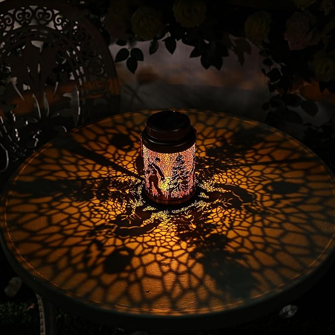 Cooo 6 Pack Solar Pathway Lights & Solar Lanterns Outdoor Waterproof Landscape Path Lights Christmas Lights Gifts for Women Mom Grandma for Garden Yard Patio Backyard Porch Decor- Rose Gold Wild Man