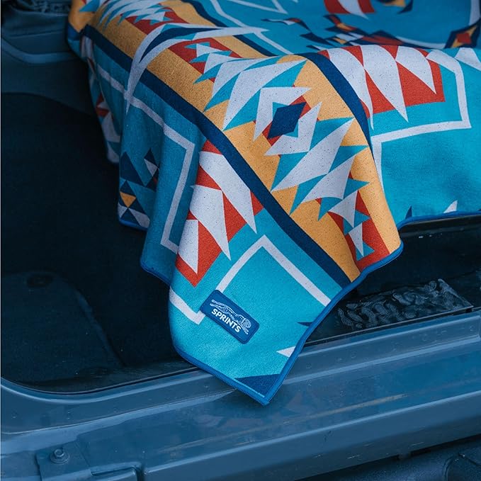 Sprints Athletic Running Towel, Full-Sized, Car Seat Cover - Performance Microfiber (Bohemian Nomad Noises)