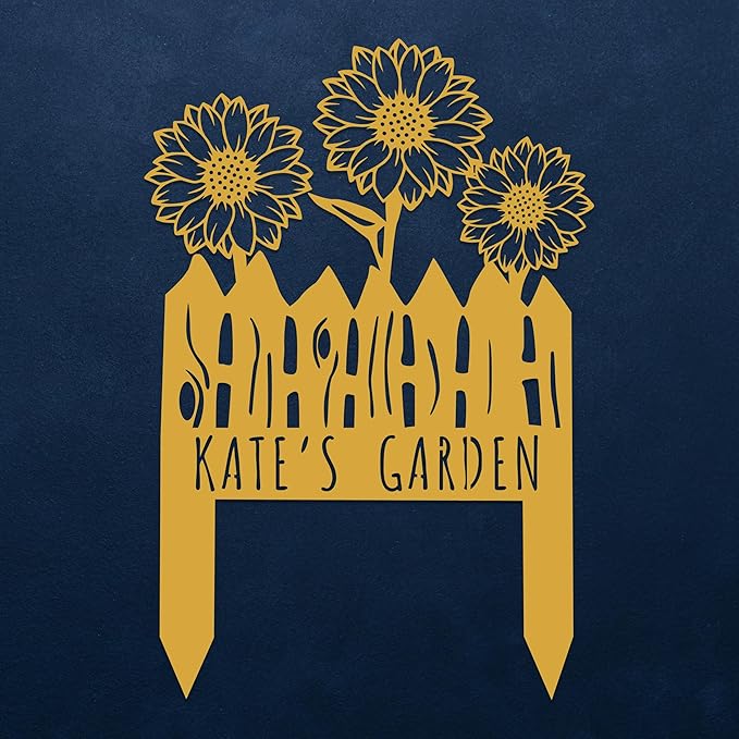 Custom Sunflower Metal Garden Sign with Stakes, Flower Garden Decor, Personalized Family Name Sign, Farmhouse Yard Decorative, Patio Art, Mother's Day Gift, Mom Gift, Housewarming Gift