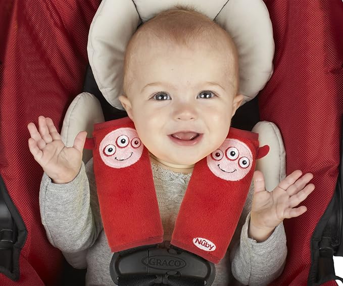 Nuby Car Seat StrapCovers 2 Pack, Red Monster