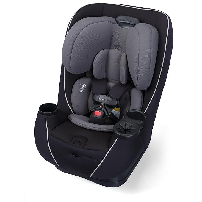 Maxi-Cosi Pria Max+ All-in-One Baby Convertible Car Seat, Rear Facing, Forward Facing Infant Toddler Booster, Easy Latch Install, Magnetic Buckle, Adjustable Harness, Cup Holders, Sea Shadow