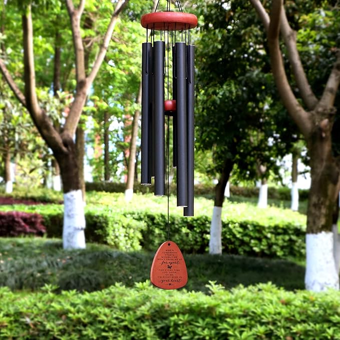 Memgift Memorial Wind Chimes for Outside – Sympathy Gift for Loss of Loved One, Outdoor Keepsake in Memory of Family, Garden Decor