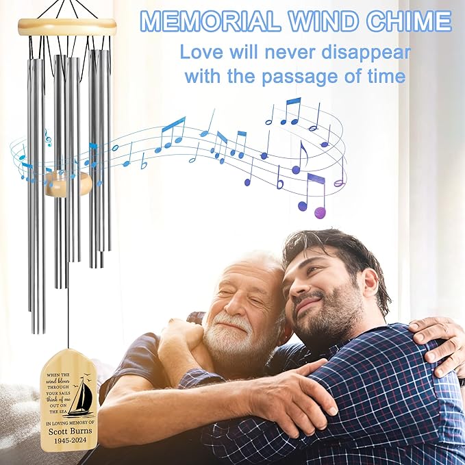Memorial Wind Chimes - In Memory of a Loved One, Sympathy Gift for Loss of Loved One