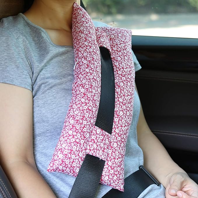rainbowstar Seatbelt Pillows for Post-Surgery Comfort Mastectomy Breast Cancer Port Pacemaker Heart Surgery C-Section Recovery Support Cushion Pad Patient Care Car Travel Pillow (Tiny Flower)