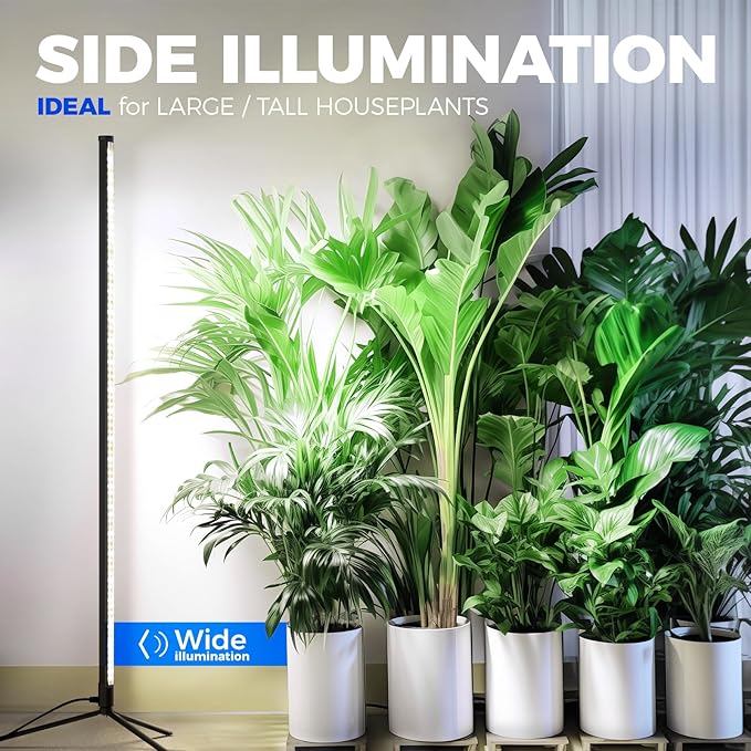 Barrina Vertical Grow Light T10, 42W 5000K, Full Spectrum LED Plant Light for Indoor,Standing Wide Coverage, 4FT Height with On/Off Switch and Tripod Floor Stand