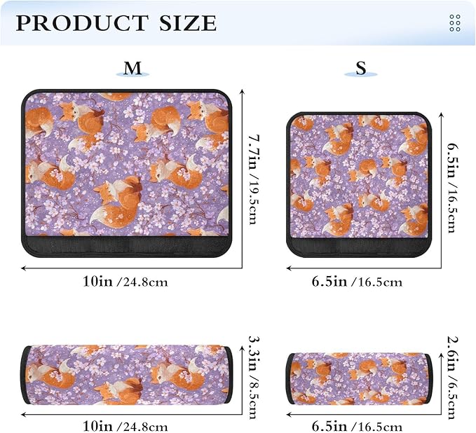 2 Pack Seatbelt Covers Seat Belt Cover Pad for Adults Boys Girls Car Seat Strap Covers Pads Cushion Universal Shoulder Strap Pad Protector for Backpack Camera Bag 10x7.7Inch Purple Sakura Blossoms and