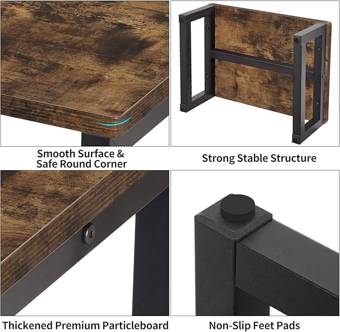 Snughome Wooden Step Stools for Kids, Solid Portable Wooden Bedside Step Stool Adults Hold Up to 350 lb, One Step Foot Stool for Kitchen, Bedroom, Living Room, Bathroom - Self-Assembly(Rustic Brown)